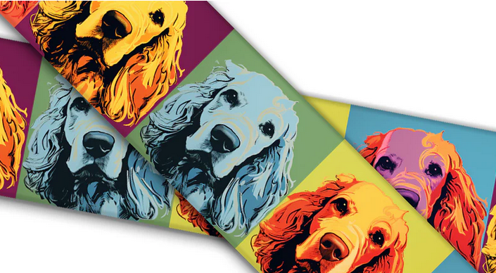 Biothane® mit UV Druck (US Import) Cocker-Spaniel Warhol