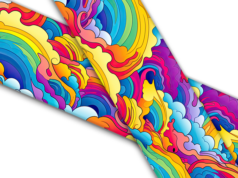 Biothane® with UV print (US import) Crashing-Rainbow-Waves