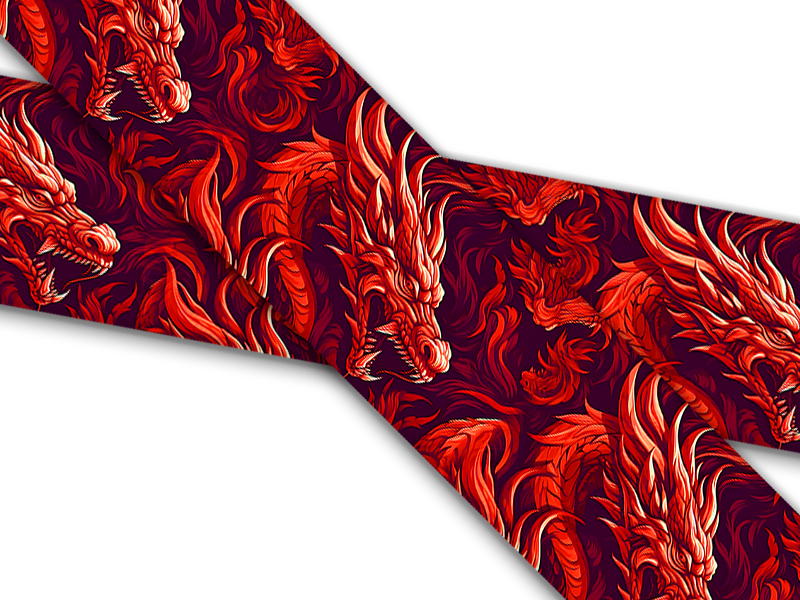 Biothane® avec impression UV (importation américaine) Crimson Dragons