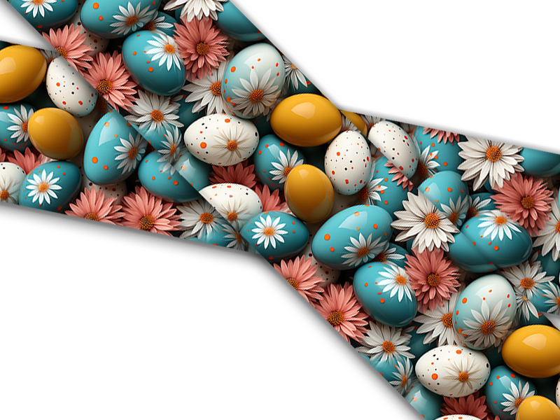 Biothane® mit UV Druck (US Import) Easter-Eggs-Daisies