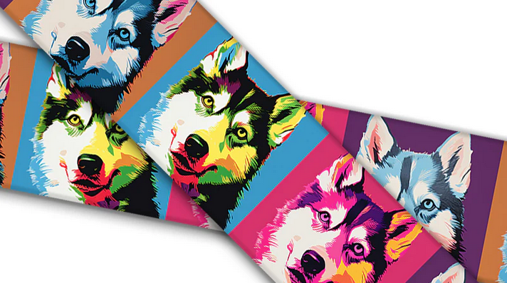 Biothane® mit UV Druck (US Import) Husky Warhol