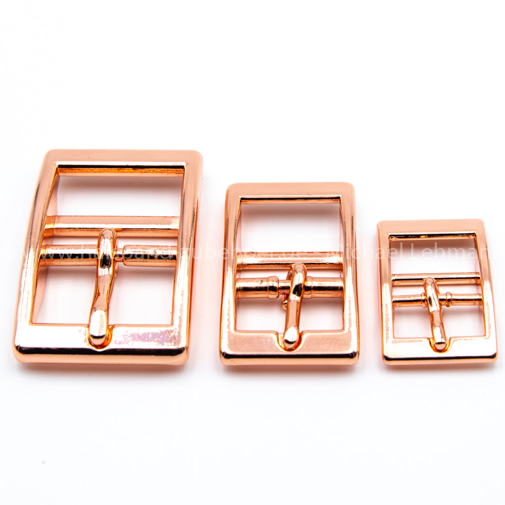 double bar buckle rose gold