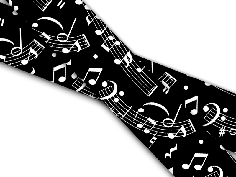Biothane® with UV print (US import) Music-Notes-Black