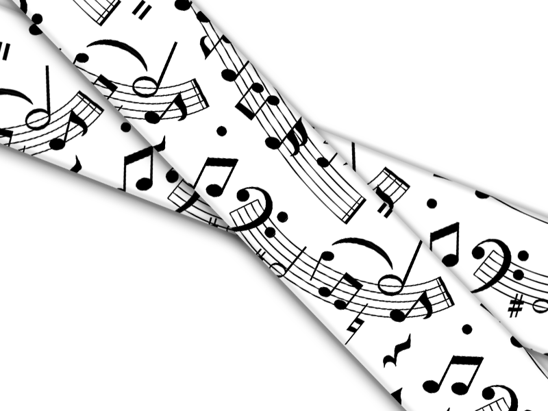 Biothane® with UV print (US import) Music-Notes-White