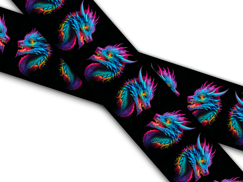 Biothane® avec impression UV (importation américaine) Neon Dragon