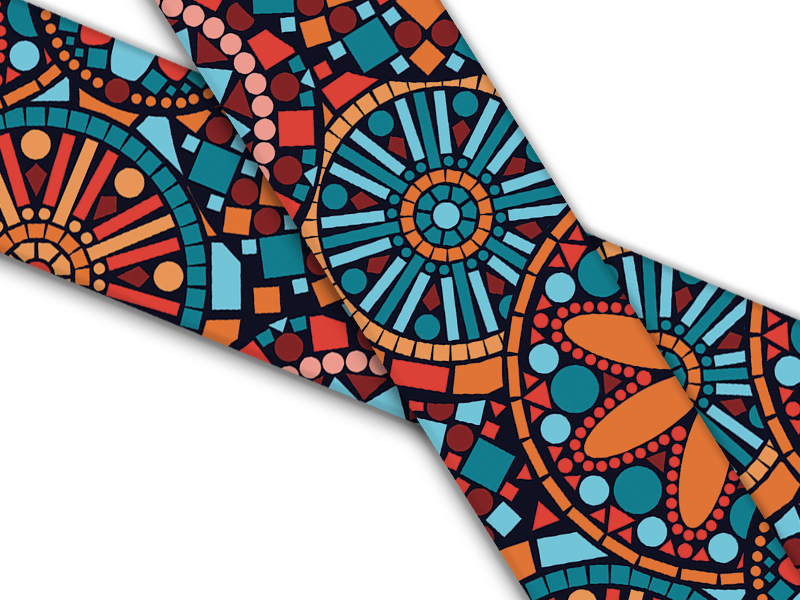 Biothane® with UV print (US import) Orange-Boho