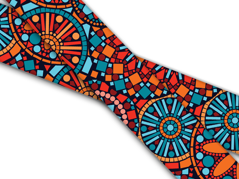 Biothane® mit UV Druck (US Import) Orange-Mandala