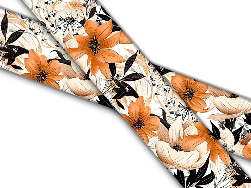 Biothane® avec impression UV "Vintage Flower Orange"