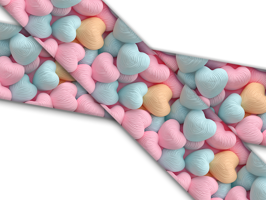 Biothane® with UV print (US import) Pastel-Hearts