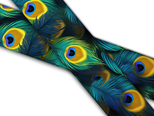 Biothane® with UV print (US import) Peacock-Feathers