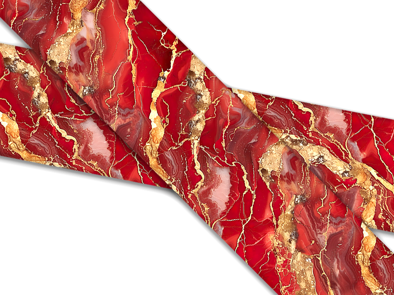 Biothane® with UV print (US import) carved leather crimson