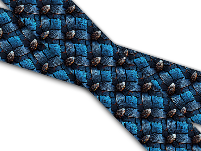 Biothane® avec impression UV (importation américaine) Reptile Armor Blue