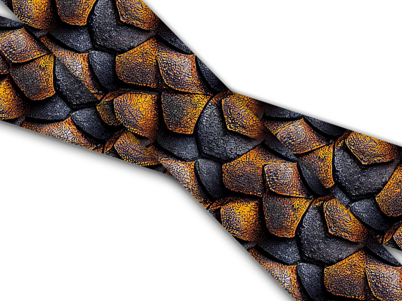 Biothane® avec impression UV (importation américaine) Reptile Armor Gold