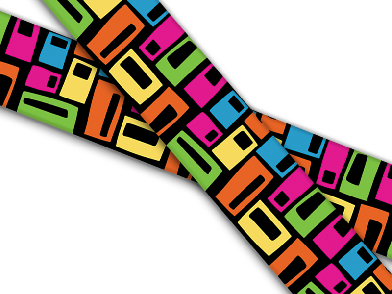 Biothane® avec impression UV (importation américaine) blocs de couleurs rétro