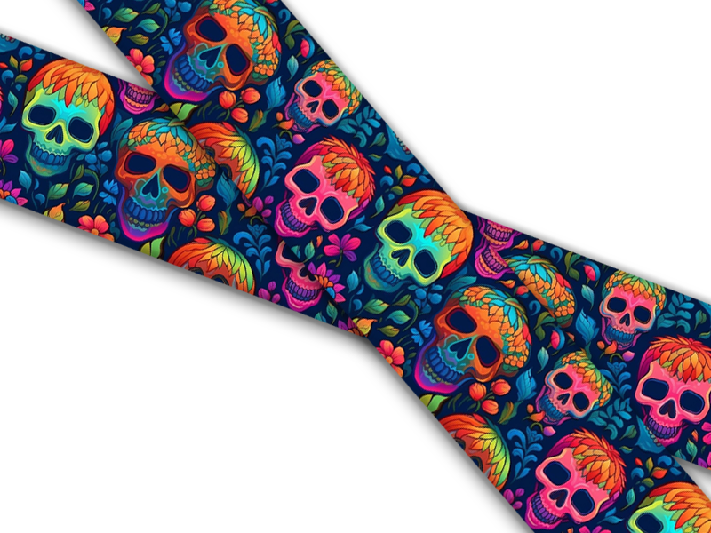 Biothane® with UV print "Neon Skulls"