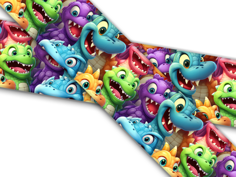 Biothane® with UV print (US import) Smilin-Dinos