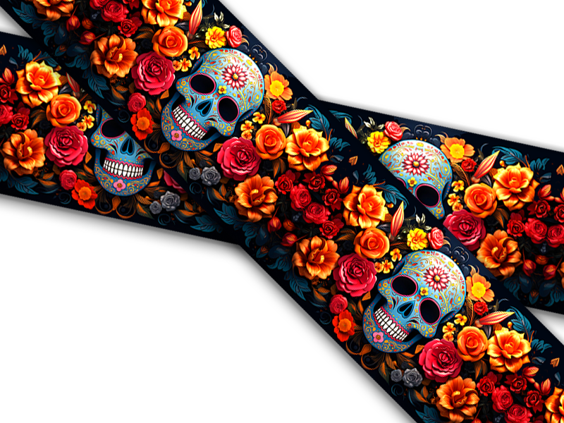 Biothane® mit UV Druck (US Import) Sugar-Skulls