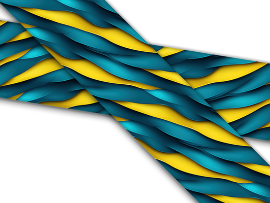 Biothane® con impresión UV (importado de EE. UU.) Teal-Yellow-Waves