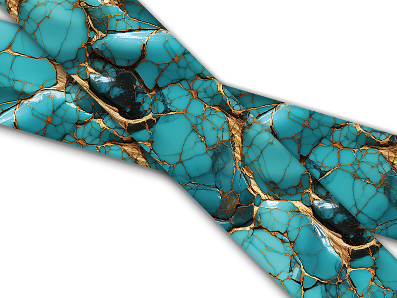 Biothane® with UV print (US import) Turquoise-Marble