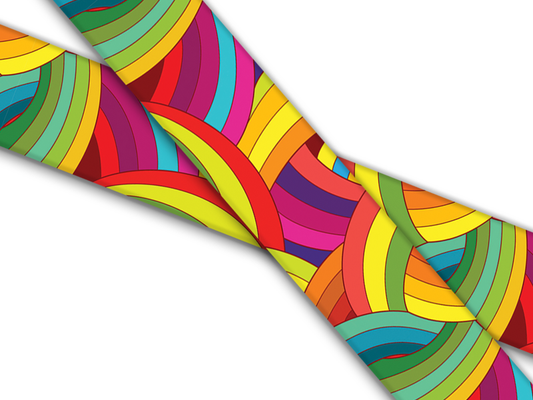 Biothane® with UV print (US import) Wavy-Rainbows